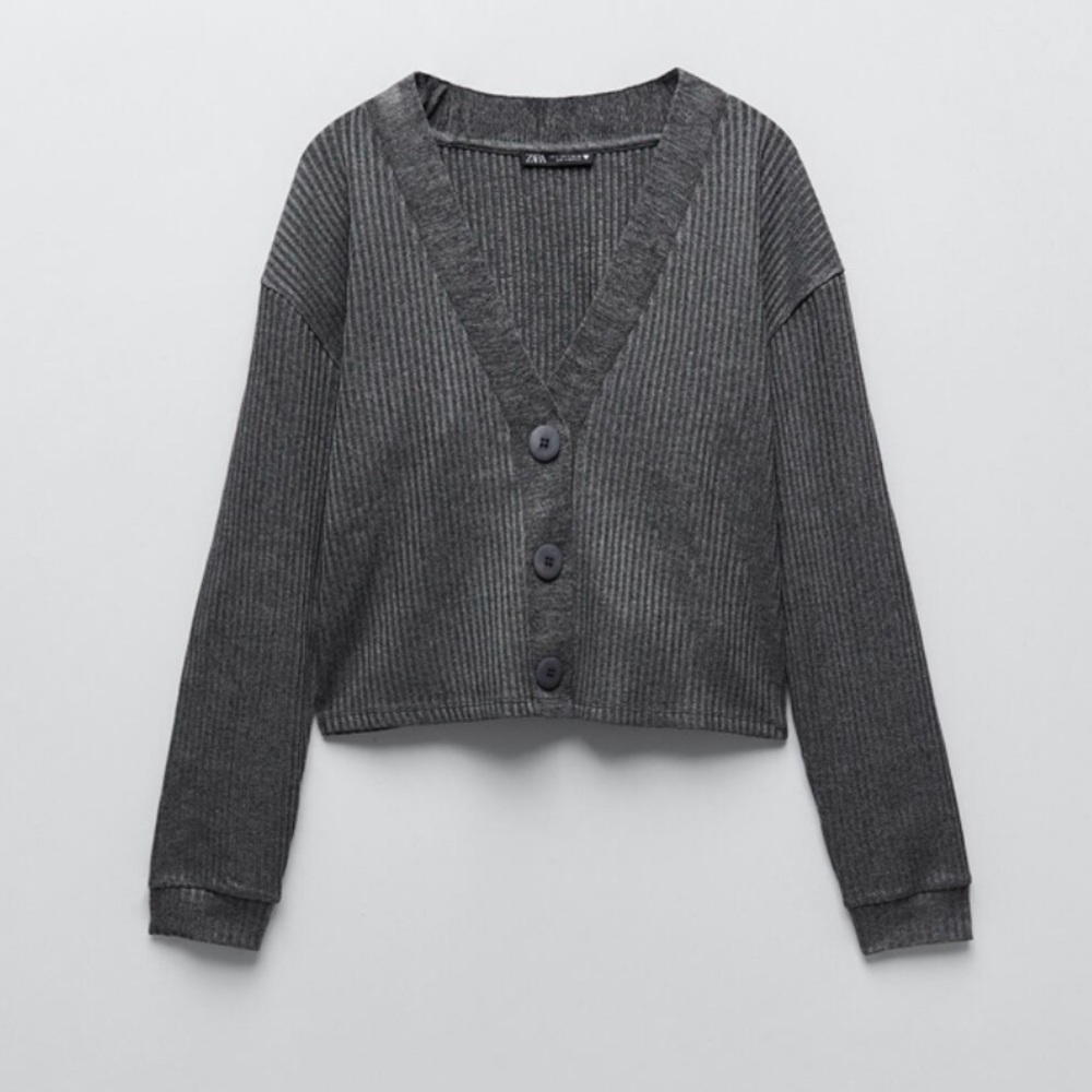 NWT Zara Gray Ribbed Set